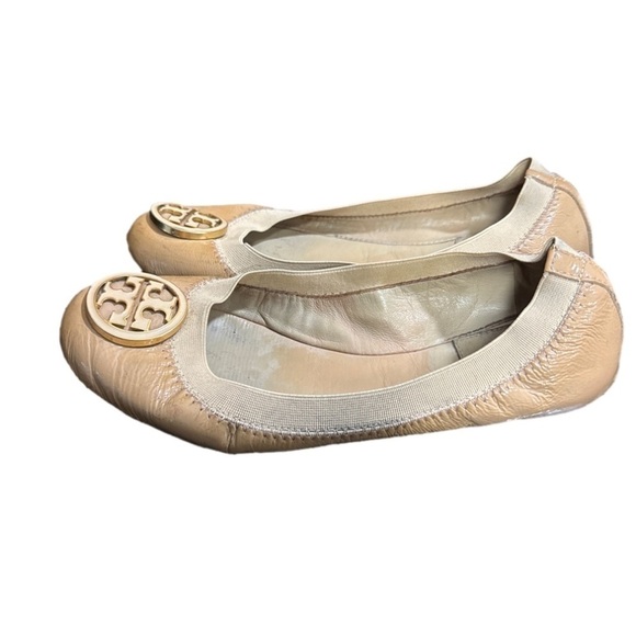Tory Burch Neutrals ‘Caroline Naplak’ Ballet Flat Size 6 - Picture 2 of 5